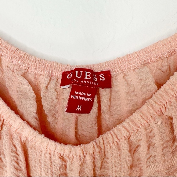 Guess Smicked Cinched Peplum Blush Pink Blouse size Medium - Picture 9 of 9